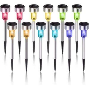 Solar Lights Outdoor Waterproof, Stainless Steel LED Landscape Lighting, Solar